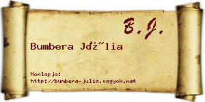 Bumbera Júlia névjegykártya